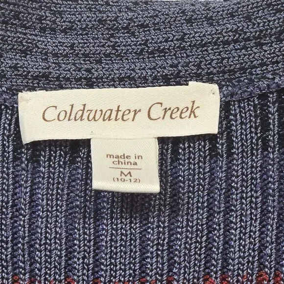 Coldwater Creek Cardigan with Single Button Closure 3/4 Sleeve Multicolor SZ M - Picture 5 of 8